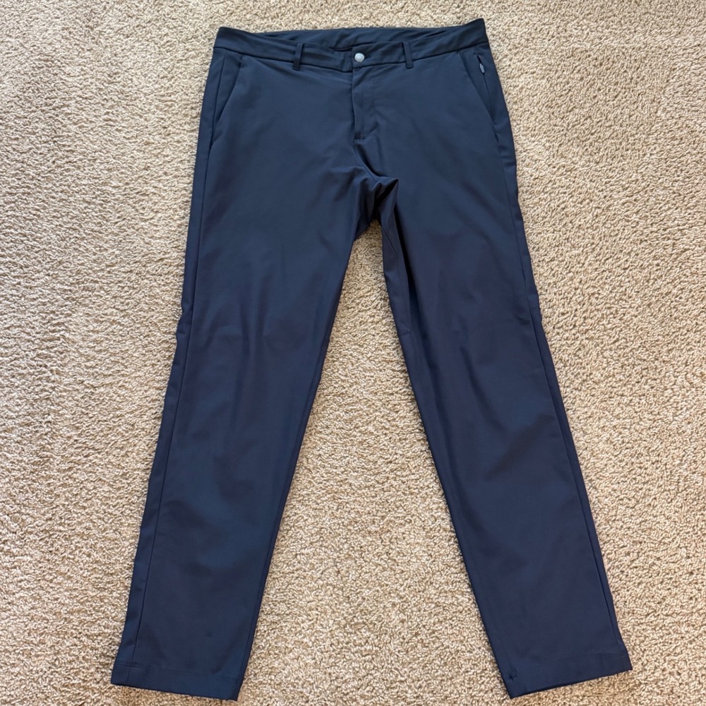 Lululemon Commission Pant Slim Navy Blue Warpstreme Mens 36x31 LM5407S
